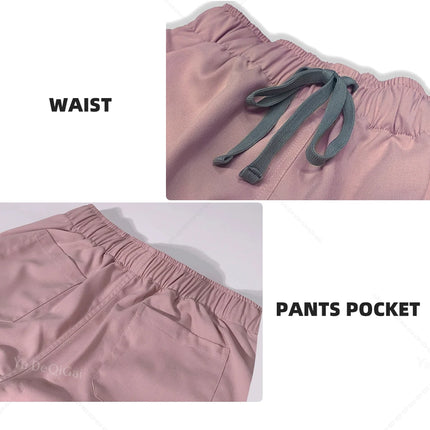 Workwear Nurse Uniform Tops+Straight Pants Medical Nursing Uniform Women Men Pet Shop Beauty Work Suit Doctor Surgery Scrubs Set-KarWorkwear