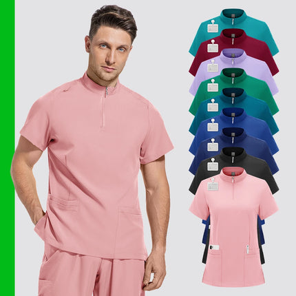 Hospital Workwear Medical Uniforms V-neck Doctor Nurse Work Clothes Surgery Scrub Set Dental Pharmacy Workwear Short Sleeve Suit