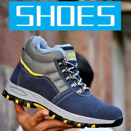 High Quality Winter Boots Men Steel Toe Cap Safety Boots Work Shoes Men Puncture-Proof Work Boots Plush Warm Safety Shoes male-KarWorkwear