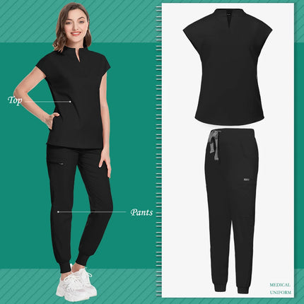 New Scrub Clothes Comfortable and Breathable Unisex Solid Color Top and Pants Set Medical Uniform Surgical Work Wear Wholesale-KarWorkwear