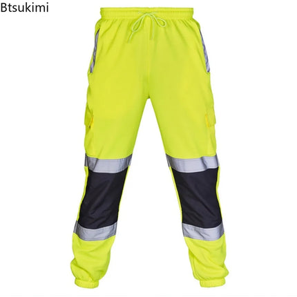 Reflective Safety Pants 360 Degree Reflective Zones High Visibility Casual Work Clothes Nocturnal Outdoor Joggers Pants for Men