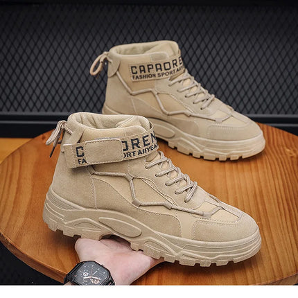 Men's Work Boots Winter New Fce Lined Anti-slip Waterproof Rainproof Warm  Boots Korean Sle round Toe Rubber Sole