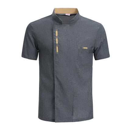 Cook Jacket Catering  Cooking White Shirt Restaurant Kitchen Chef T-shirt Baker Work Uniform Waiter Hotel Clothes Cafe Overalls-KarWorkwear