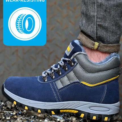 High Quality Winter Boots Men Steel Toe Cap Safety Boots Work Shoes Men Puncture-Proof Work Boots Plush Warm Safety Shoes male-KarWorkwear