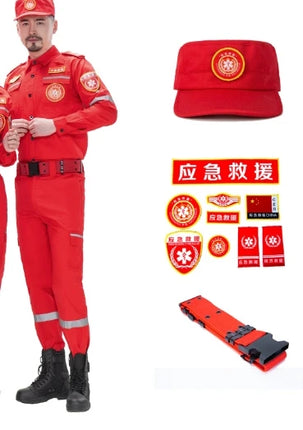 New Fire Fighter Suit Emergency Rescue Clothing Disaster Relief Coat Anti-static Wear-resistant Coverall Labor Work Uniforms-KarWorkwear