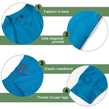 New Scrub Clothes Comfortable and Breathable Unisex Solid Color Top and Pants Set Medical Uniform Surgical Work Wear Wholesale-KarWorkwear