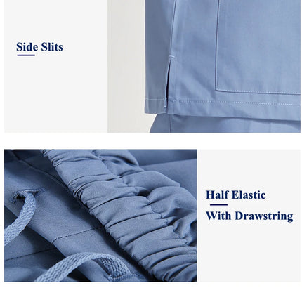 Ultra Light Scrub Set Medical Nurse Uniform for Women Men Hospital Doctor Workwear Poplin Fabric Veterinary Surgical Outfit 8020-KarWorkwear