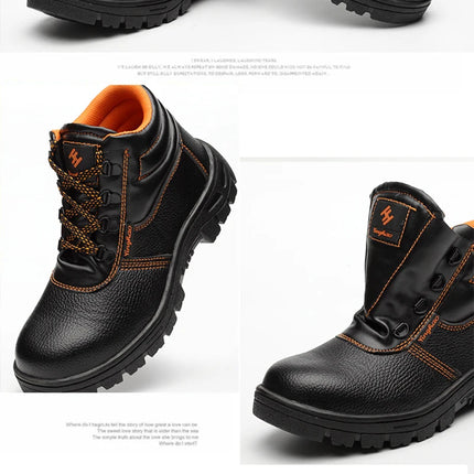 Wear-resisting Men Work Safety Boots Anti-smash Anti-puncture Work Sneakers Waterproof Boots Indestructible Protective Work Boot