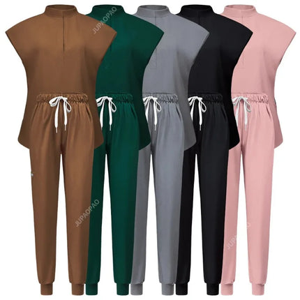 High Quality Spa Uniforms Unisex V-Neck Work Clothes Pet Grooming Institution Scrubs Set Medical Suits Clothes Scrubs Tops Pants-KarWorkwear