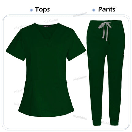 Niaahinn Scrub Hospital Uniform Medical Top Pants Nurse Uniform High Fashion Uniforms Nursing Scrubs Set Hot Sell Surgical Gowns-KarWorkwear
