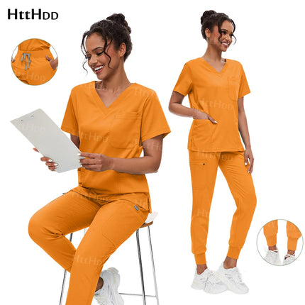 Nurse Accessories New Scrub Set Hot Selling Multi-color Medical Surgical Gowns High Quality Nursing Uniforms Women Men Work Wear-KarWorkwear