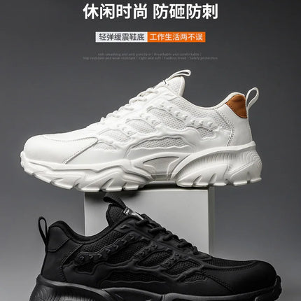 White Safety Shoes Men Steel Toe Boots Work Sneakers Anti-smash Anti-puncture Indestructible Shoes Sport Men Protective Shoes-KarWorkwear