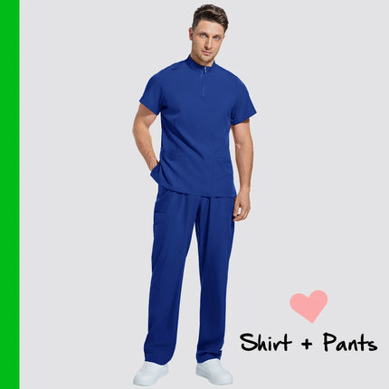 Hospital Workwear Medical Uniforms V-neck Doctor Nurse Work Clothes Surgery Scrub Set Dental Pharmacy Workwear Short Sleeve Suit
