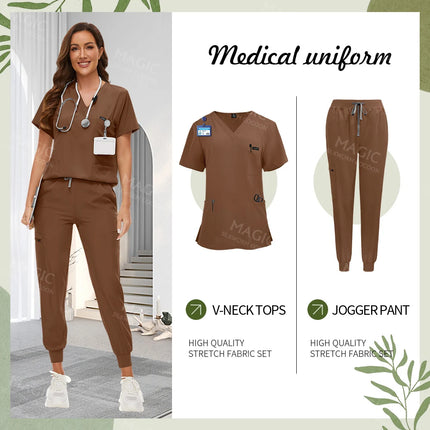 Tooth Check Doctor Workwear Hospital Medical Uniforms Unisex Pet Grooming Work Clothes Lab Uniform Jogger Suit Nurse Accessories-KarWorkwear
