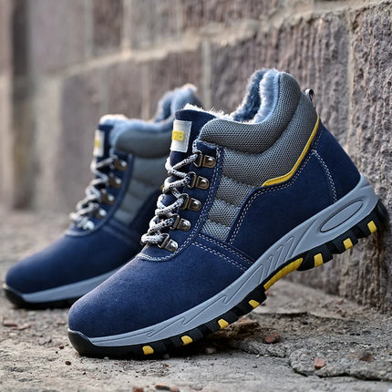 High Quality Winter Boots Men Steel Toe Cap Safety Boots Work Shoes Men Puncture-Proof Work Boots Plush Warm Safety Shoes male-KarWorkwear