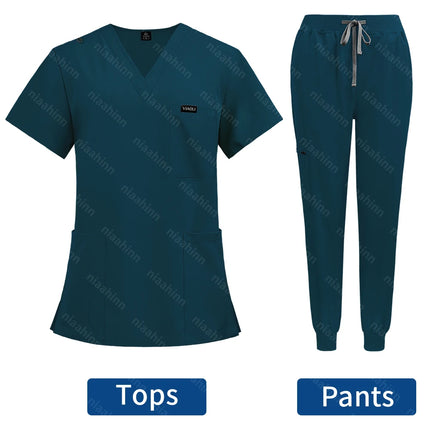Multilcolors Lightweight Medical Nurse Uniform Women Scrubs Set Hospital Scrub Suit Accessories Dental Surgery Suit Lab Workwear-KarWorkwear