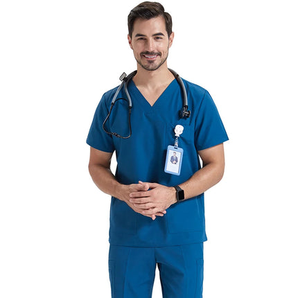 Ultra Light Scrub Set Medical Nurse Uniform for Women Men Hospital Doctor Workwear Poplin Fabric Veterinary Surgical Outfit 8020-KarWorkwear