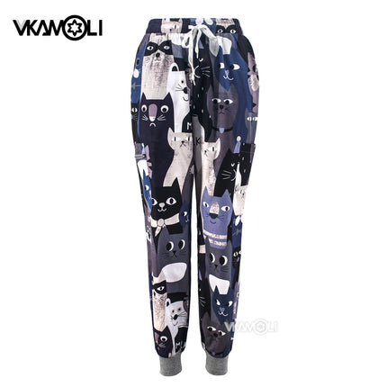 Cat print Pet hospital clinic Dentist lab medical nurse Surgical working Short sleeve Scrub tops +Jogger Pants Doctor uniforms-KarWorkwear