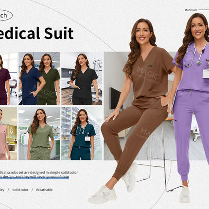 Tooth Check Doctor Workwear Hospital Medical Uniforms Unisex Pet Grooming Work Clothes Lab Uniform Jogger Suit Nurse Accessories-KarWorkwear