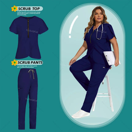 Hot Sales Medical Uniform Nurse Nursing Uniform Scrubs Set for Women Hospital Doctor Workwear Surgical Gown Beauty Salon Clothes-KarWorkwear
