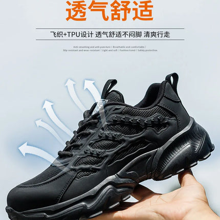 White Safety Shoes Men Steel Toe Boots Work Sneakers Anti-smash Anti-puncture Indestructible Shoes Sport Men Protective Shoes-KarWorkwear