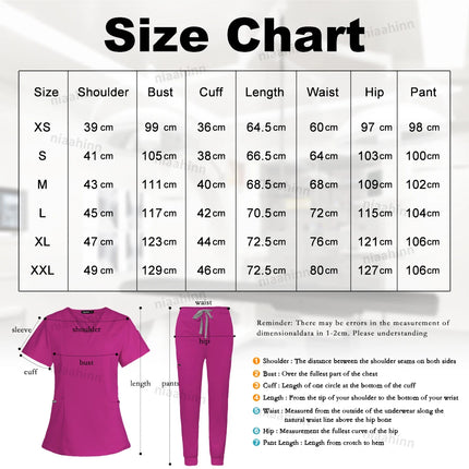 Niaahinn Scrub Hospital Uniform Medical Top Pants Nurse Uniform High Fashion Uniforms Nursing Scrubs Set Hot Sell Surgical Gowns-KarWorkwear