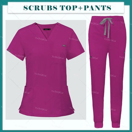 Purple Operating Room Clothes Medical Uniforms Scrubs Set Hospital Working Scrubs Set Medical Nurse Dental Surgery Suit Workwear-KarWorkwear