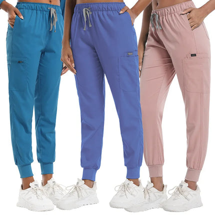 Unisex Jogger Pants Dentist Pants Solid Color Beauty Salon Nursing Men Jogging Pants Spa Uniform Pants Pet Medical Doctor Scrub-KarWorkwear