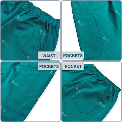 New Scrubs Set Medical Doctor Uniforms Stretch Scrub Top With Pocket Straight Pants Nurse Uniforms Beauty Salon Lab Workwear-KarWorkwear