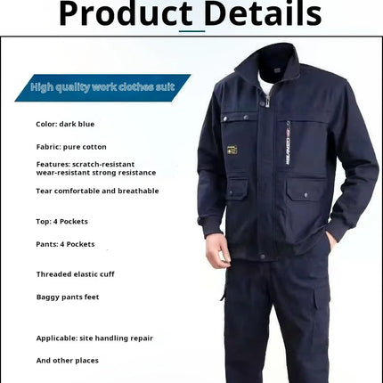 Men's work protective clothing, welding and anti scalding, construction workwear, top and pants set, labor protective clothing