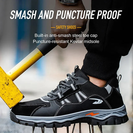 Latest 2023 Steel Toe Cap Climbing Shoes Indestructible Anti Nail Safety Work Shoes Anti Smashing Male Footwear Boots-KarWorkwear