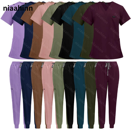 Multilcolors Lightweight Medical Nurse Uniform Women Scrubs Set Hospital Scrub Suit Accessories Dental Surgery Suit Lab Workwear-KarWorkwear