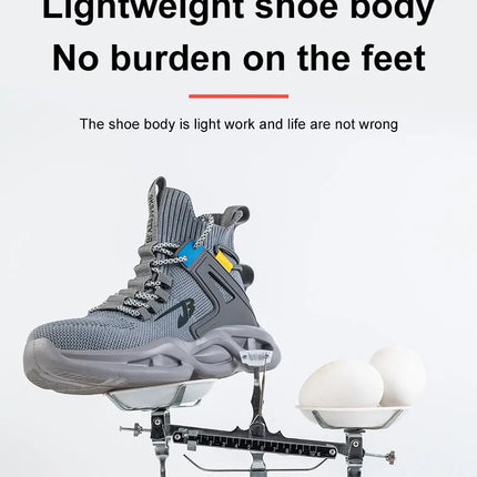 Luminous Steel Toe Boots For Men Non-slip Work Boots Indestructible Shoes Kitchen Restaurant Safety Boots Male Footwear 36-48-KarWorkwear