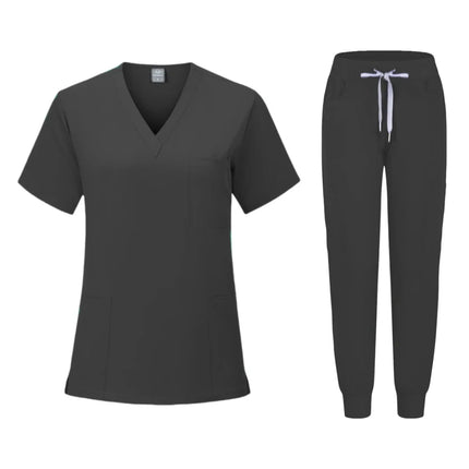 Fashion White Hospital Uniforms Nurse Beauty Dental Salon Work Clothes Custom LOGO Uniform Medical Scrubs Jogger Unisex Sets-KarWorkwear