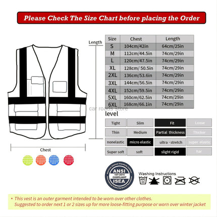 Reflective Safety Vest For Women Men High Visibility Security With Pockets Zipper Front Meets ANSI/ISEA Standards