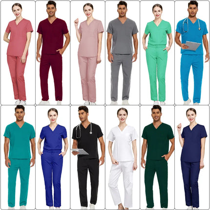 Short Sleeve Scrub Top Surgical Medical Uniform Women Nursing Uniform Nurse Workwear Dentist Surgery Uniform Scrub Blouse Unisex-KarWorkwear