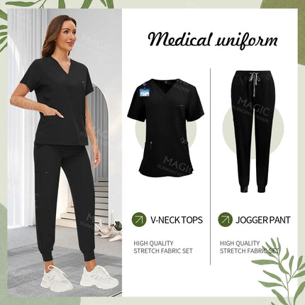 Tooth Check Doctor Workwear Hospital Medical Uniforms Unisex Pet Grooming Work Clothes Lab Uniform Jogger Suit Nurse Accessories-KarWorkwear