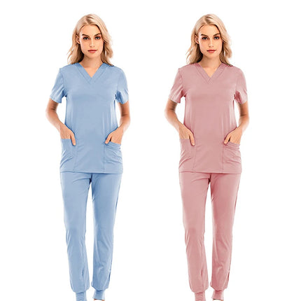 Pet Beauty Agency uniform nurse uniform medical uniform V-collar nursing frosted uniform salon SPA Women's suits suits s-KarWorkwear