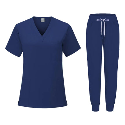 Fashion White Hospital Uniforms Nurse Beauty Dental Salon Work Clothes Custom LOGO Uniform Medical Scrubs Jogger Unisex Sets-KarWorkwear