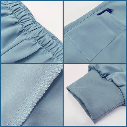 Clearance Scrubs Nursing Uniforms for Women Men Anesthetist Set Tops and Jogger Pants Thin Fabric Operating Room Doctor Workwear-KarWorkwear