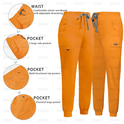 14 Colors Medical Uniforms Women Men Fashion Summer Nurse Uniforms Cool High Fabric Workwear Medical Clothes Nursing Tops Pants-KarWorkwear