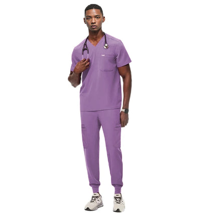 Clinical Green Gray Blue White Sanitary Dentist Medical Nursing Veterinary Surgical Uniform Men Work Wear Jogger Man Scrubs Set-KarWorkwear