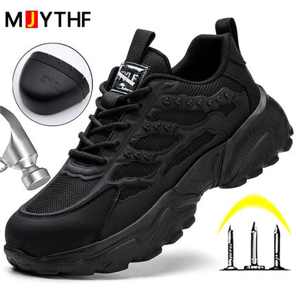 White Safety Shoes Men Steel Toe Boots Work Sneakers Anti-smash Anti-puncture Indestructible Shoes Sport Men Protective Shoes-KarWorkwear