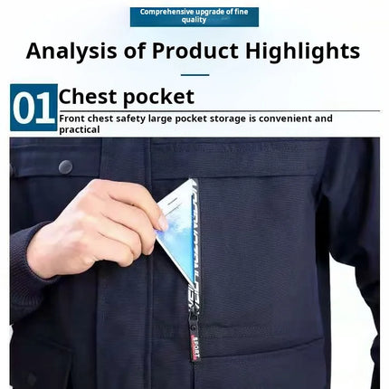 Men's work protective clothing, welding and anti scalding, construction workwear, top and pants set, labor protective clothing