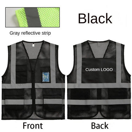 Custom Logo High Visibility Reflective Safety Vest Work Uniform Signal Security Jacket Reflex Clothing Rider Motor Geology Man