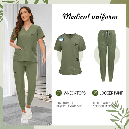 Tooth Check Doctor Workwear Hospital Medical Uniforms Unisex Pet Grooming Work Clothes Lab Uniform Jogger Suit Nurse Accessories-KarWorkwear