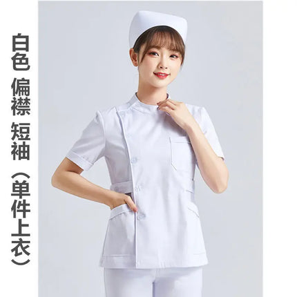 White Short Sleeve scrubs uniforms women Pet Grooming Clinic Nursing Clothes Workwear Nurse Scrub Work Pink Medical Uniform-KarWorkwear