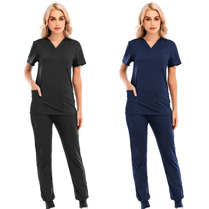 Pet Beauty Agency uniform nurse uniform medical uniform V-collar nursing frosted uniform salon SPA Women's suits suits s-KarWorkwear
