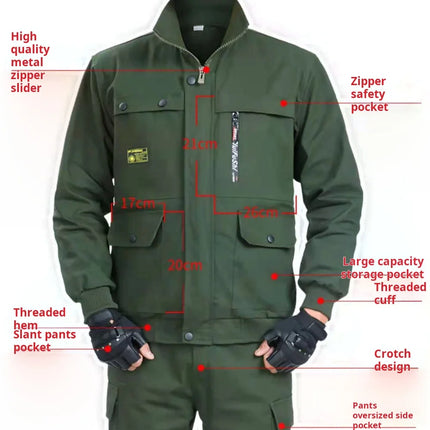 Men's work protective clothing, welding and anti scalding, construction workwear, top and pants set, labor protective clothing