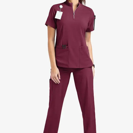 Unisex Medical Uniforms for V-neck Nurse Scurbs set Women Hospital Doctor Workwear Oral Dental Surgery Work Uniform short sleeve-KarWorkwear